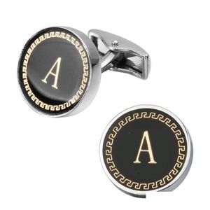 Cuff Links Arrival Fashion Letter A D R H M Cufflinks The English Alphabet Men Shirt Charm Whole 205A Drop Delivery Jewelry Tie Clasp Dhf97