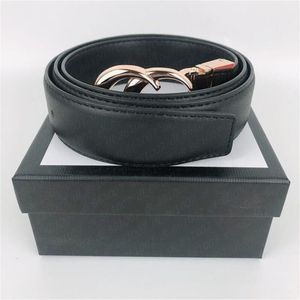 Gold and silver bronze buckle 3 4cm fashion belt designers for men women to create 100-125cm with box304J