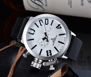 U Big Boat Wrist Watch 2023 Five Stitches Automatiska Mechanical Watches Men's Sports Silver Black Rubber Classic Round Top Luxury Brand Watch Self Wind Montre de Luxe