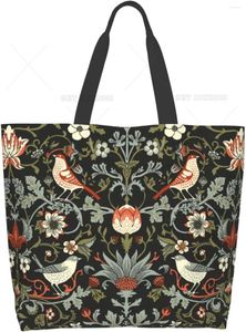 Shopping Bags Scandinavian Pattern Bird Vintage Woman Tote Bag Shoulder Handbag Grocery Reusable One Size