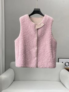 Women's Fur 2023 Sheep Fleece Coat Vest Short Wool Leather Integrated Lamb Hair