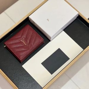 Modedesigner-Geldbörsen aus luxuriösem Kaviar-Echtleder, Kreditkartenetui, Geldbörse, Taschen, Gold-Hardware für Damen von Zippy, Geldbörsen mit Original-Box-Staubbeutel