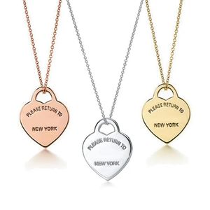 New Heart Key Pendant Necklaces Original 925 Silver Love Necklace Charm Women DIY Charm Jewelry Gift Clavicle Chain High end brand designer Necklace