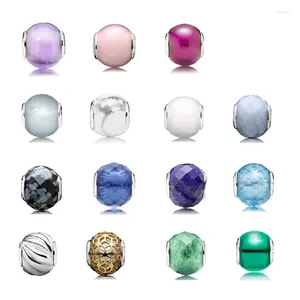 Loose Gemstones 925 Sterling Silver ME Faceted Colorful Pink Glass Charms Original Bracelet DIY Beads For Jewelry Making Wholesale