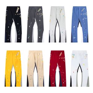 Calças tecnológicas Calças jeans masculinas Calças masculinas GallerRRR Sweatpants novas letras salpicadas estampadas de algodão Casal feminino solto versátil casual calças retas de outono US S-XL