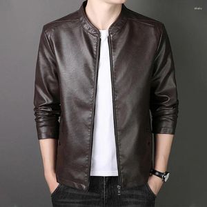 Men's Jackets Winter Plush And Thick Leather Jacket Standing Collar Casual Fashion Warm Autumn Outerwear