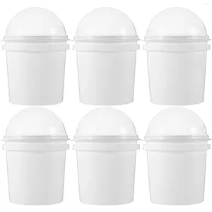 Retire recipientes 6 pçs balde de pipoca lanche sorvete lanches bebida fria comida tigela grande branco leite chá baldes plástico