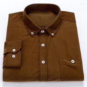 Camicie casual da uomo Camicia da uomo in velluto a coste Abito retrò Casaul in cotone a maniche lunghe Vestibilità regolare Morbida tinta unita per il tempo libero maschile Autunno