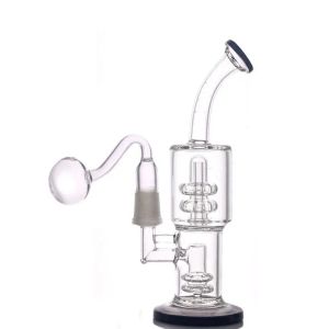 Mais barato Mobius Matrix sidecar vidro bong gaiola perc vidro Bongs tubos de fumo de água de vidro grosso com tubos de queimador de óleo 1pcs BJ