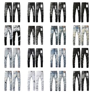 Lila jeans designer mens jean ksubi rippade high street märke lapp hål denim rak mode streetwear silm