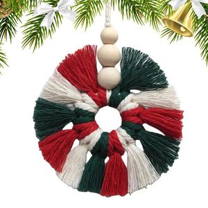 Flores decorativas macrame grinalda de natal bloco multicolorido guirlanda pingente de malha arte da parede ornamento sinal decoração suprimentos