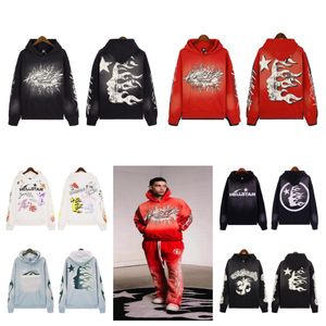 Designer Hellstar Hoodies Calças Mens Mulheres Moletons High Street Com Capuz Harajuku Y2K Coisas Estranhas Perdem Pulôver Quente Moletons Soltos Hip Hop Hoody