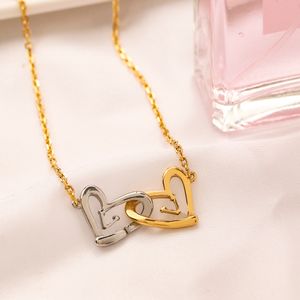 Designer Necklaces Gold Silver Heart Pendant Jewellery Womens High Quality Stainless Steel Brand Letter Necklace Link Chain Women Lovers Jewelry Christmas Gift