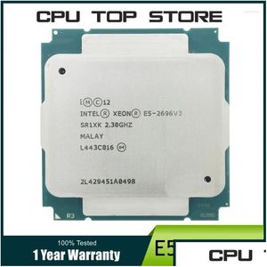 使用済みXeon E5 2696V3 2696 V3プロセッサSR1XK 18コア2.3GHz 2011-3 CPUドロップ配信コンピューターネットワークOTUNF