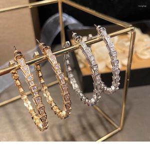 Hoop Colkings 2023 French Fashion Jewelry 14K Gold Splated luksusowa cyrkon Zwierzę węża duże okrągłe eleganckie akcesoria dla kobiet