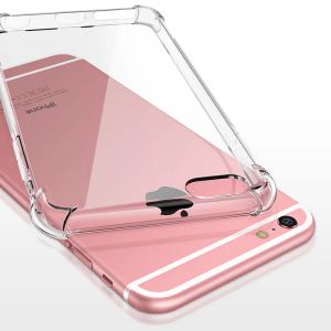 Mjukt TPU Clear Case för iPhone 4 5 6 7 8 12 13 14 Plus Anti-Knock Case 11 Pro XR XS Max Transparent stötsäker Airbag-stötfångare 22 ll