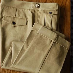 Erkekler 2023 İlkbahar Yaz Vintage pamuk düz pantolon erkek gevşek iş rahat pantolon erkekler resmi aşınma ofis I294