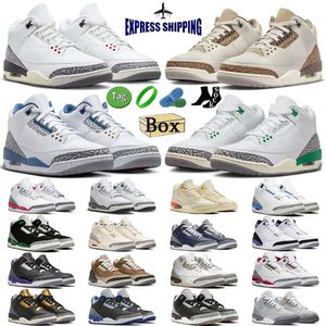 With Box Palomino 3s Jumpman 3 Jordenss 3 men women White Cement Reimagined Medellin Sunset Palomino Wizards Fire Red Dark Iris UNC Fear mens trainers sports sneakers