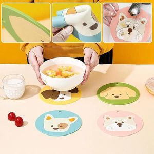 Tovagliette tovaglietta creativa forma rotonda tazza da pranzo decorazione pad modello cane ciotola tappetino accessori da cucina per la casa