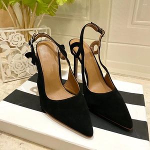 Pointy Formal Wedding Sandals Satin High Heels Women Toe Metal Decoration Crystal Shoes Summer Sexy Ladies Party Dress 526 303