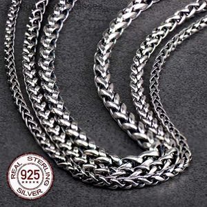 Pendanthalsband S925 Metal Making 3mm 4mm 5mm Dragon Keel Chain As Men Gift och With Wood Boxl231218