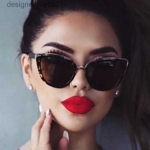 Sunglasses 2021 Brand Vintage Cat Eye Sunglasses Woman Retro Driving Round Metal Frame Sun Glasses For Female Mirror UV400L231218