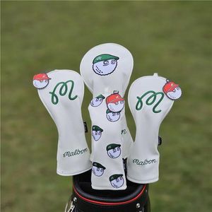 Ürünler Diğer Golf Ürünleri 2 Renk Kapağı Balıkçı Hat Golf Kulübü #1 #3 #5 Ahşap Head Incovers Sürücü Fairway Woods Cover PU deri kafa kapağı