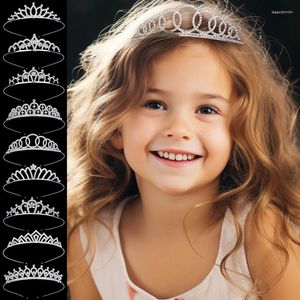 ヘアクリップZanlloy Children's Crown Bandsかわいい女の子の誕生日ティアラケーキ装飾ラインストーンプリンセス