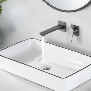 Bathroom Sink Faucets Gun Gray/Chrome/Matte Black Wall Mounted And Cold Baisn Faucet Bathtub Tap