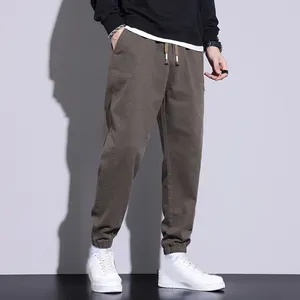 Men's Pants Men Loose Warm Lace-up Haren Trousers Korean Handsome Fashion Casual Sweatpants Autumn Winter Male Thicken Sports