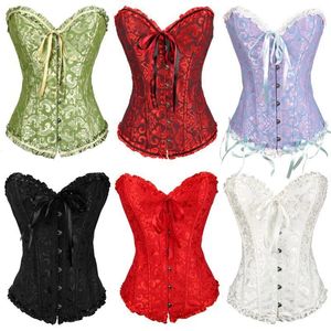 Kvinnors shapers 2023 Plus Size Sexiga korsetter Lace Up Tops Body Gothic Satin Lingerie Corselet Corsetting Midjetränare Shaper Kläder Kvinnor