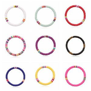 12st mjuk lera surfare afrikanska pärlor choker färgglada gelé armband elastiska handgjorda boho lättvikt för kvinnor flickor 6mm sommar b254x