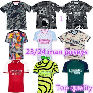 23 24 Arsen Gunner Futbol Formaları Hayranları Martinelli Smith Rowe Saka 2023 2024 Futbol Gömlek Erkekler Kiti Odegaard Nketiah G.Jesus Fabio Vieira Zinchenko Jersey