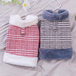 Dog Apparel Pet Clothes Fashionable Color-Blocked Vest With Traction Ring Comfortable Warm Winter Coat Supplies
