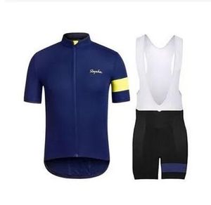 Uppsättningar 2016 Rapha Cycling Jerseys Sets Cool Bike Suit Bike Jersey Anti Bakterier Cycling Kort ärmar Skjorta Bib Shorts Mens Cykelduk