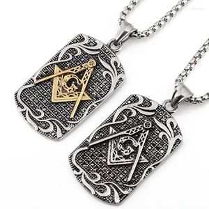 Pendant Necklaces CHUANGCHENG Personalized Versatile Freemason Sweater Chain Trendsetter Stainless Steel Men's Necklace Chains