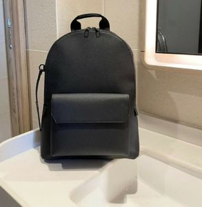 Cowhide Trim Fabric Real Leather Backpackソフトフルブラックメインコンパートメントクラムシェルフロントバッグを提供する十分なスペーススポーツバックパック43x30x14cm