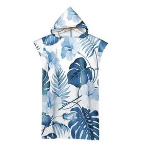 Set Erwachsene Blumen Blätter Muster Mikrofaser Strand Poncho Handtuch mit Kapuze schnell trocknende Badetücher für Schwimmen Surf Chage Robe