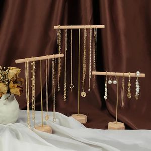 Rings Wooden and Metal Necklace Holders Bracelet Stand for Jewelry Chain Holders Earring Organizer Jewellery Display Case Hanging