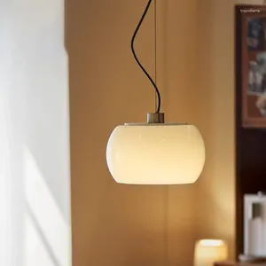 Lâmpadas pendentes redondo branco lâmpada de vidro sala de jantar barra hanglamp gota moderna luminárias cabo ajustável e27 lâmpada