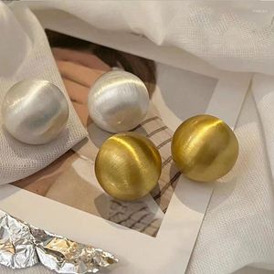 Stud Earrings Post / Round Ball Earring Women Girls Gold Silver Plating Fashion Jewelry Accessories Party Gift 2023 Style