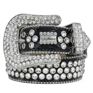 Cintura Bb firmata Simon Cinture per uomo Donna Cintura con diamanti lucenti Nero su nero blu bianco multicolore con strass scintillanti come regalo270q