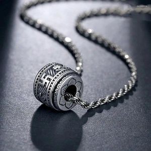 Hänge halsband vintage mantra pärlor halsband för män kvinnor bra lyckliga smycken om mani padme hum lång kedja hiphop gåvor