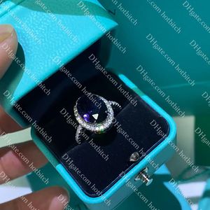 Anéis Rings Ring Ring Luxury Sapphire Rings For Women Classic Brand Engagement Anéis