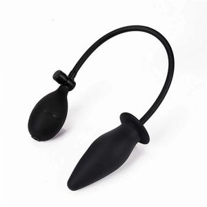 Items Sex toy massager Toy Massager Soft Silicone Inflatable Anal Dildo Butt Plug Dilator Anus for Women Men Gay Black Pump Vagina Exten