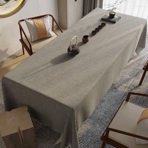 Table Cloth Chinese Classical Cotton Linen Tablecloth Fabric Waterproof Tea Solid Color Tablecl