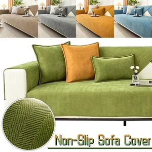 Chair Covers Chenille Fabric L Shape Sofa Cover For Living Room Nordic Solid Couch Non-Slip Universal Cushion Armrest Backrest Towel
