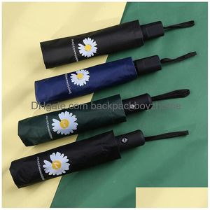 Paraplyer paraplyer paraply regn Gear Fly Matic Sweet Small Daisy Folding Sun Parasol Sunsn UV Protection Windproof Mini Drop Delivery DHPO0