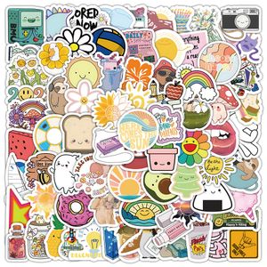 103pcs Insかわいい爽やかな漫画の落書き防水PVCステッカー冷蔵庫カースーツケースラップトップノートブックカップ電話デスク自転車スケートボードケース。