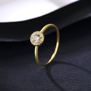 S925 Sterling Silver Ring Shining AAA Zircon Ring Plated 18k Gold Brand Ring European och American Hot Fashion Women High End Ring Jewelry Mors dag Gift SPC